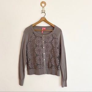 Embroidered Flower Cardigan